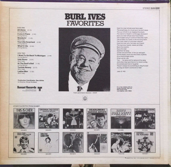 Burl Ives – Burl Ives Favourites - In Shrinkwrap VinylPursuit.com