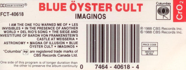 Blue Öyster Cult – Imaginos - 1988 Cassette VinylPursuit.com