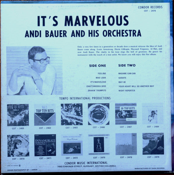 Andi Bauer Orchestra – It's Marvelous - Early Pressing in Shrinkwrap! VinylPursuit.com