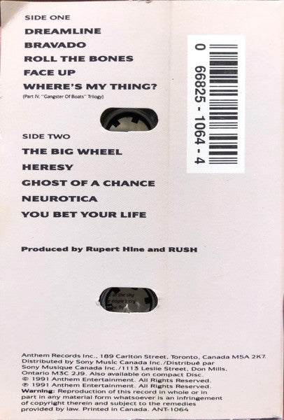 Rush – Roll The Bones - 1991 Cassette VinylPursuit.com