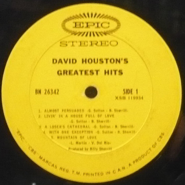 David Houston – David Houston's Greatest Hits VinylPursuit.com
