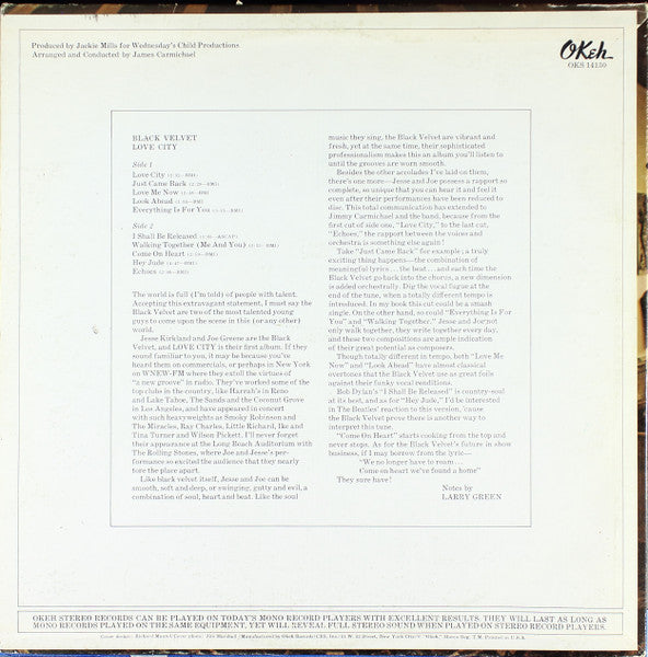 Black Velvet – Love City - 1969 US Pressing VinylPursuit.com