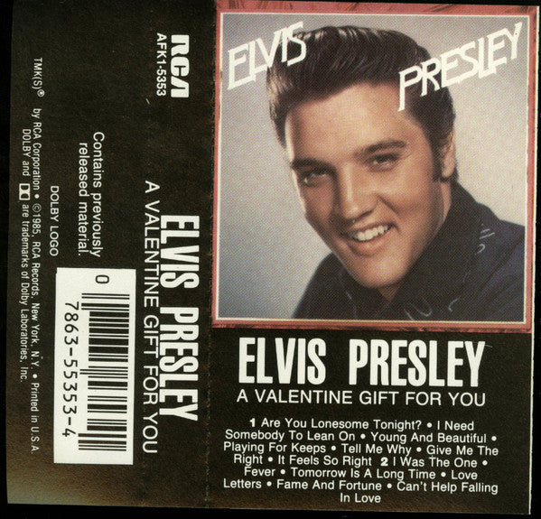 Elvis Presley – A Valentine Gift For You - 1985 Cassette SEALED!! VinylPursuit.com