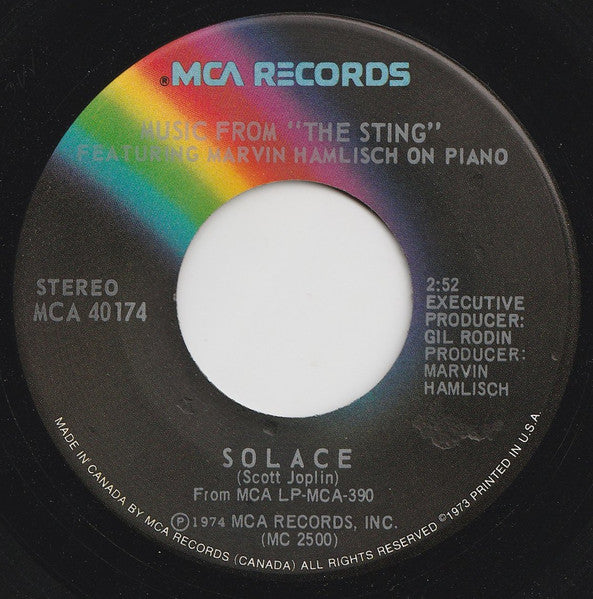 Marvin Hamlisch – Music From "The Sting" The Entertainer / Solace - 7" Single Vinyl Pursuit Inc