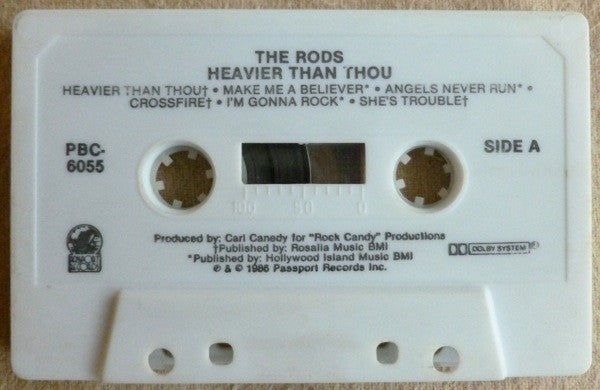 The Rods – Heavier Than Thou - 1986 US Cassette VinylPursuit.com