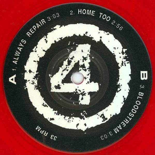 4 – String Crack Effort - 7" Single, 1994 US Red Vinyl Vinyl Pursuit Inc