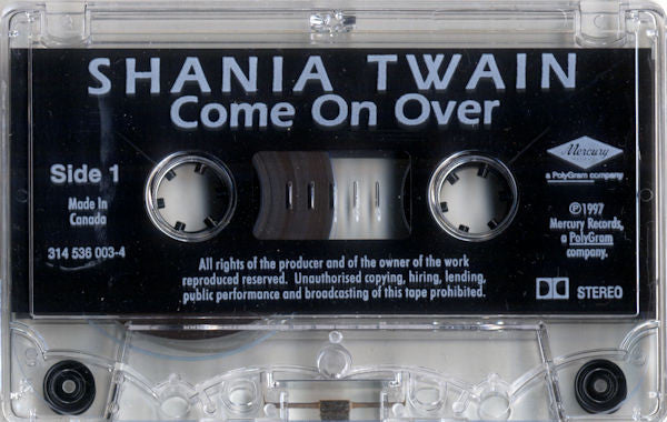 Shania Twain – Come On Over - 1997 Cassette VinylPursuit.com