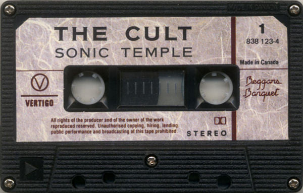 The Cult – Sonic Temple - 1989 Cassette VinylPursuit.com