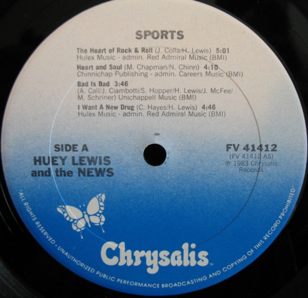 Huey Lewis And The News – Sports - 1983 US Original VinylPursuit.com