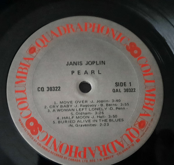 Janis Joplin – Pearl - 1974 Quadraphonic Pressing VinylPursuit.com