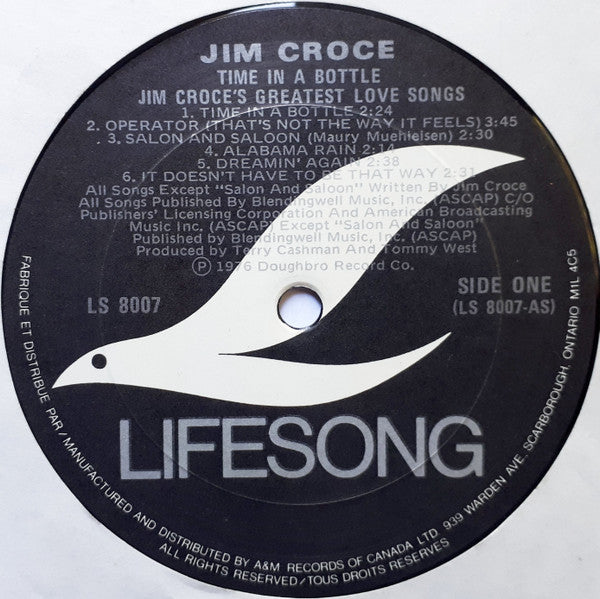 Jim Croce – Time In A Bottle / Jim Croce's Greatest Love Songs - 1980 Original VinylPursuit.com
