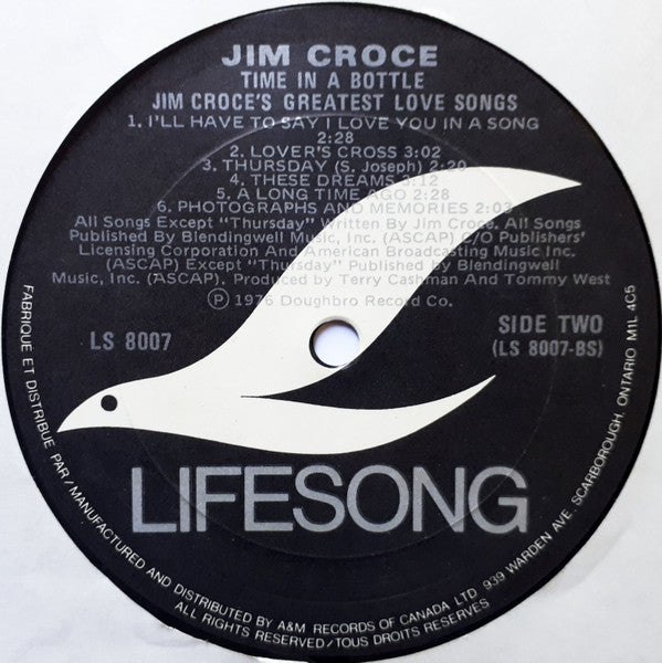Jim Croce – Time In A Bottle / Jim Croce's Greatest Love Songs - 1980 Original VinylPursuit.com
