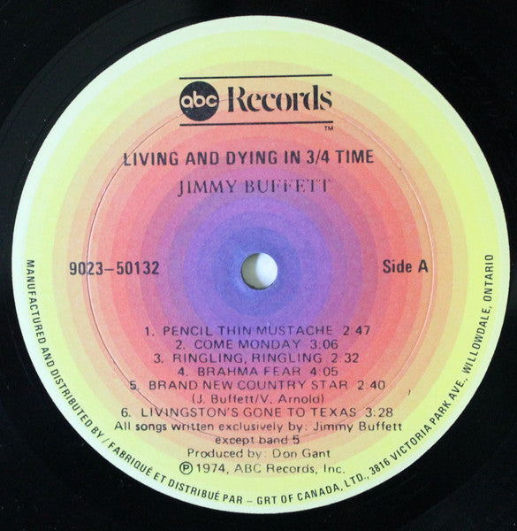 Jimmy Buffett – Living And Dying In 3/4 Time - 1974 Pressing VinylPursuit.com