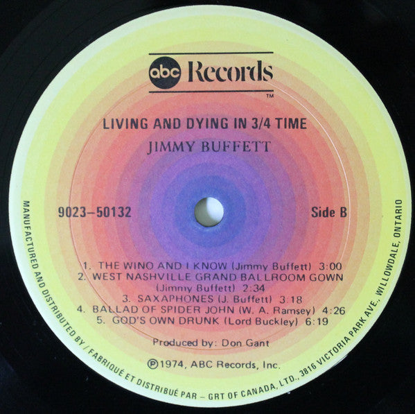 Jimmy Buffett – Living And Dying In 3/4 Time - 1974 Pressing VinylPursuit.com