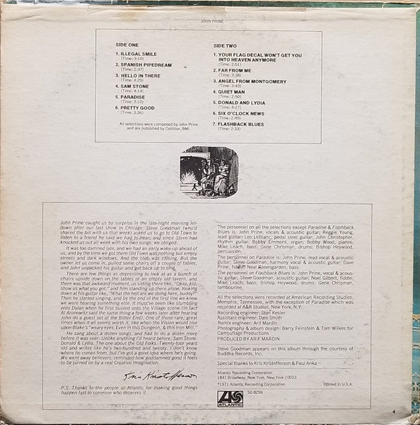 John Prine – John Prine - 1971 US Original VinylPursuit.com