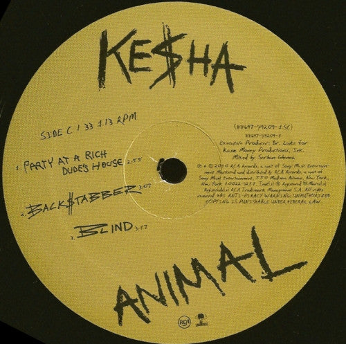 Kesha – Animal - Original Pressing! VinylPursuit.com