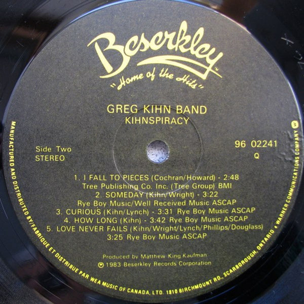 Greg Kihn Band – Kihnspiracy - 1983 Original! – Vinyl
