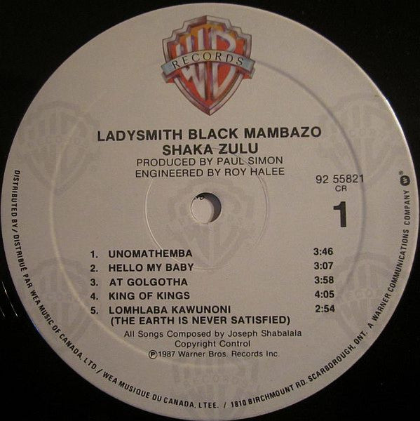 Ladysmith Black Mambazo – Shaka Zulu - 1987 VinylPursuit.com