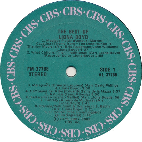 Liona Boyd – The Best Of Liona Boyd - 1982 Original Pressing Vinyl Pursuit Inc