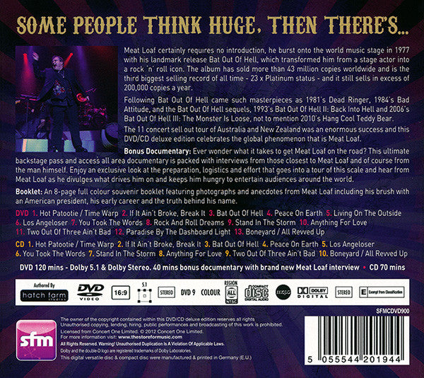 Meat Loaf – Guilty Pleasure Tour - 2012 CD, DVD Vinyl Pursuit Inc