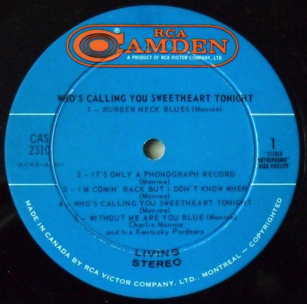 Charlie Monroe – Who's Calling You Sweetheart Tonight  -1969 VinylPursuit.com