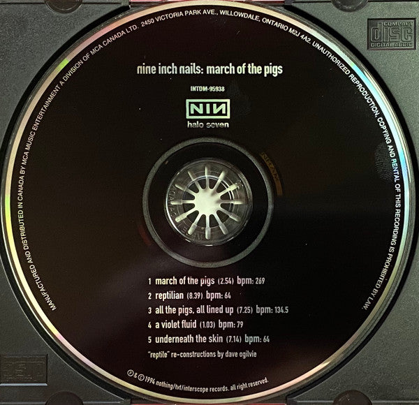 Nine Inch Nails – March Of The Pigs - 1994 CD Vinyl Pursuit Inc