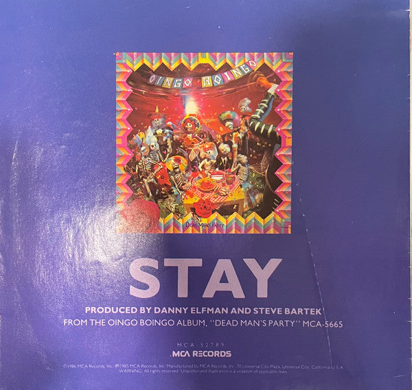 Oingo Boingo – Stay -  7" Single, 1985 US PROMO Pressing Vinyl Pursuit Inc