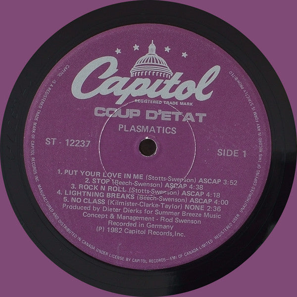 Plasmatics – Coup D'Etat - 1982 Original VinylPursuit.com