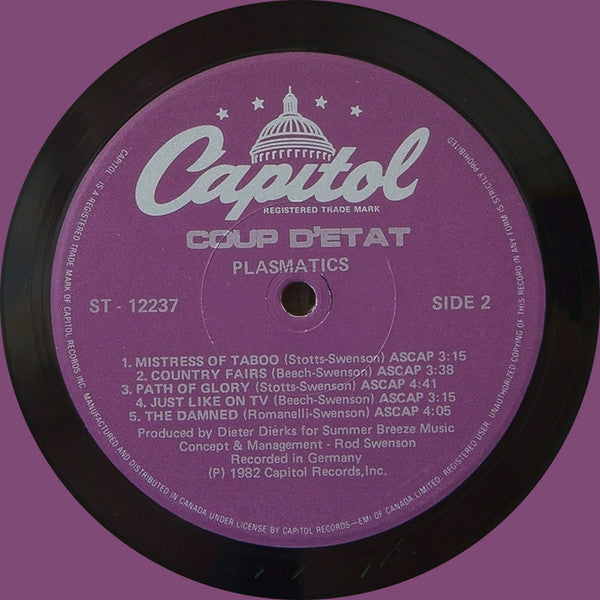Plasmatics – Coup D'Etat - 1982 Original VinylPursuit.com
