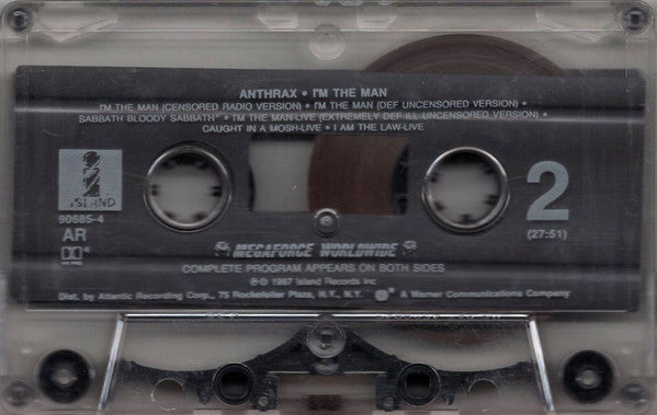 Anthrax – I'm The Man - 1987 Cassette VinylPursuit.com