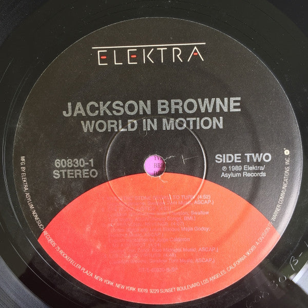 Jackson Browne – World In Motion - US 1989 Original VinylPursuit.com