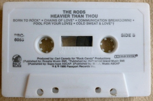 The Rods – Heavier Than Thou - 1986 US Cassette VinylPursuit.com