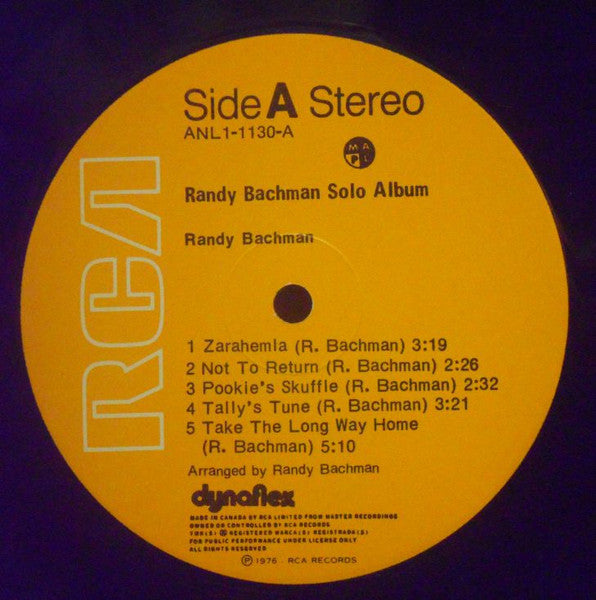 Randy Bachman – Solo Album - 1976! VinylPursuit.com