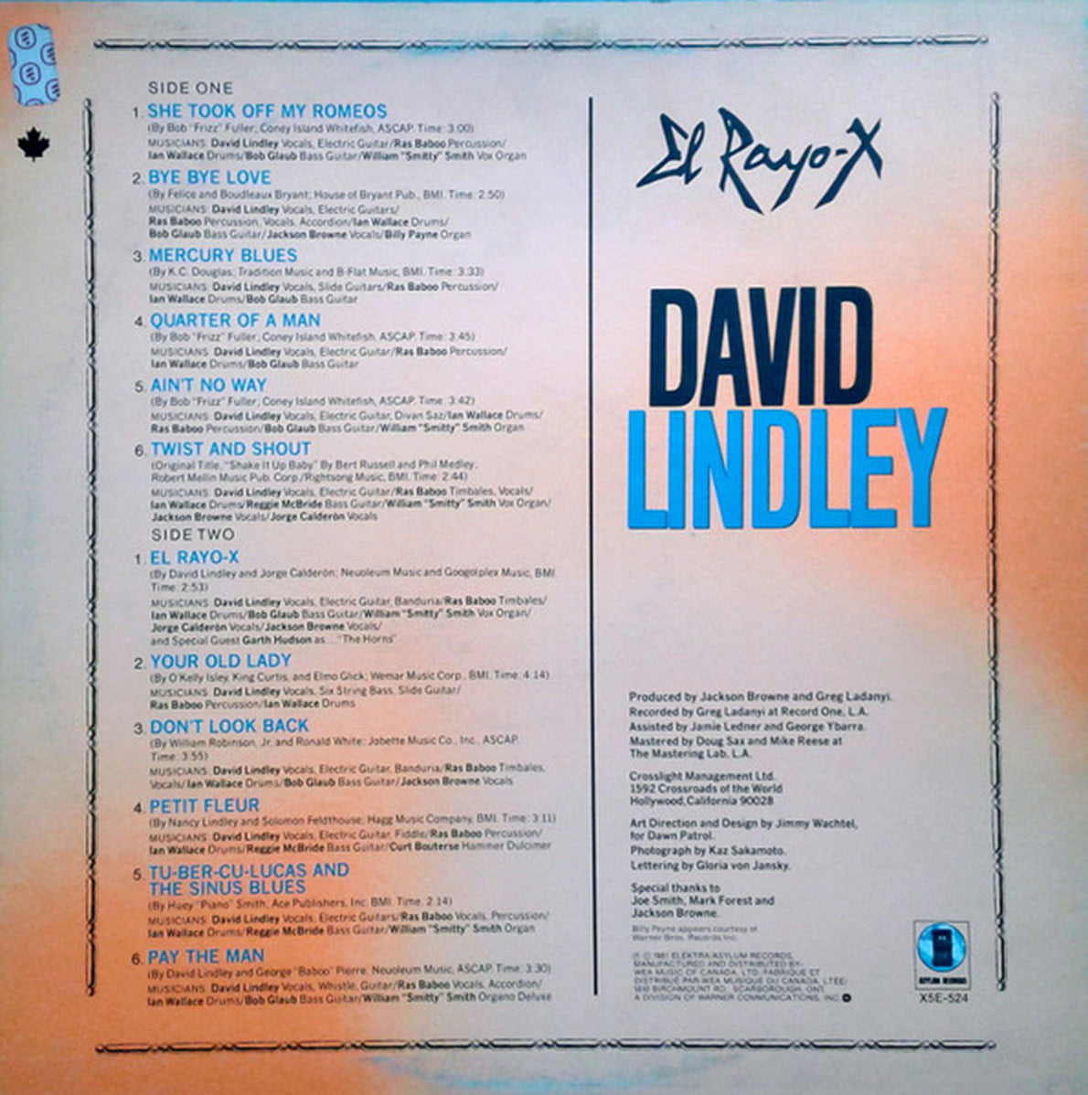 David Lindley – El Rayo-X - 1981 VinylPursuit.com