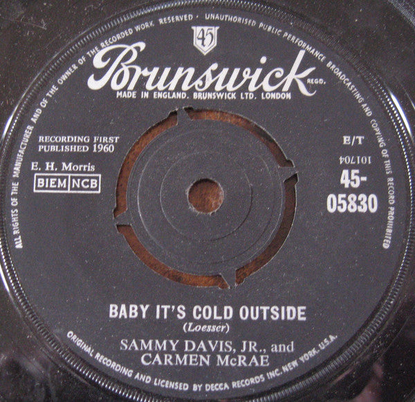 Sammy Davis Jr, Carmen McRae – Happy To Make Your Acquaintance / Baby It's Cold Outside -  7" Single , 1960 UK Pressing Vinyl Pursuit Inc