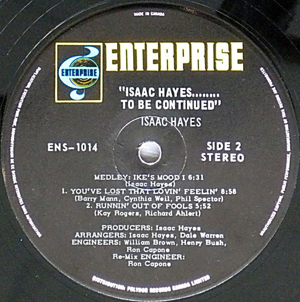 Isaac Hayes - To Be Continued - 1970 Original VinylPursuit.com