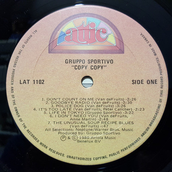 Gruppo Sportivo – 1980 Original VinylPursuit.com