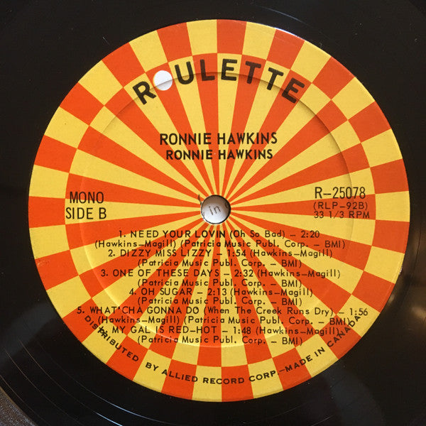 Ronnie Hawkins – Ronnie Hawkins - 1964 Mono Pressing! VinylPursuit.com
