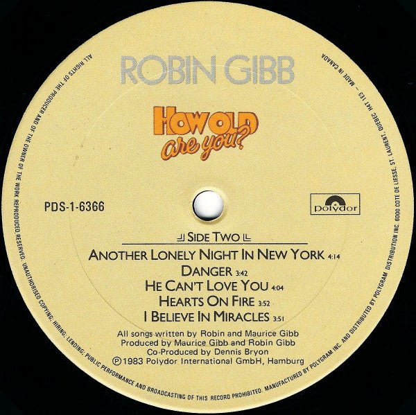 Robin Gibb – How Old Are You? 1983 in Shrinkwrap! VinylPursuit.com