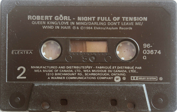 Robert Görl – Night Full Of Tension - 1984 Cassette VinylPursuit.com