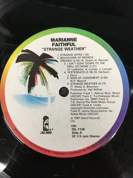 Marianne Faithfull – Strange Weather - 1987 Original VinylPursuit.com