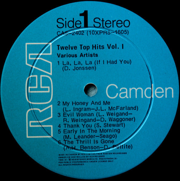 Various – Twelve Top Hits Vol.1 - 1969 VinylPursuit.com