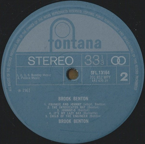 Brook Benton – Brook Benton - Early UK Pressing VinylPursuit.com