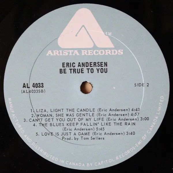 Eric Andersen – Be True To You - 1975 Original VinylPursuit.com
