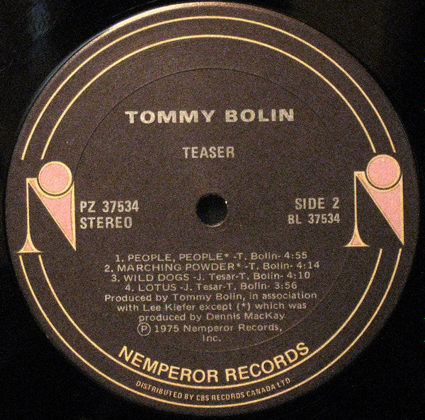 Tommy Bolin – Teaser - 1981 Pressing VinylPursuit.com