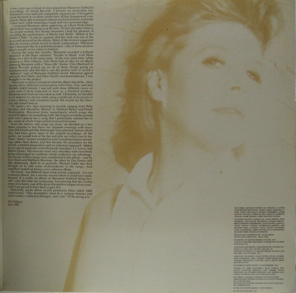 Marianne Faithfull – Strange Weather - 1987 Original VinylPursuit.com
