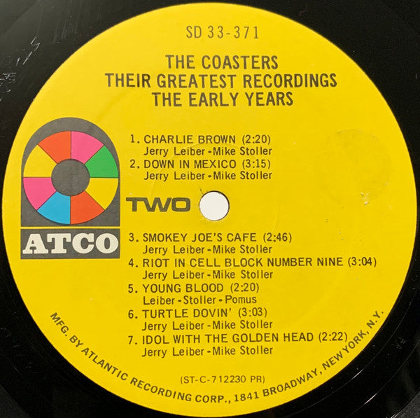 The Coasters – Their Greatest Recordings, The Early Years - 1971 Mono Pressing VinylPursuit.com