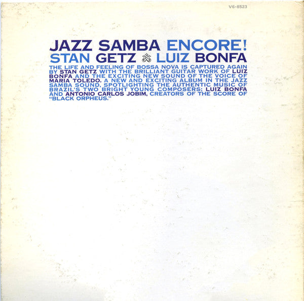 Stan Getz / Luiz Bonfá – Jazz Samba Encore! - Rare, 1973 Verve Pressing! VinylPursuit.com