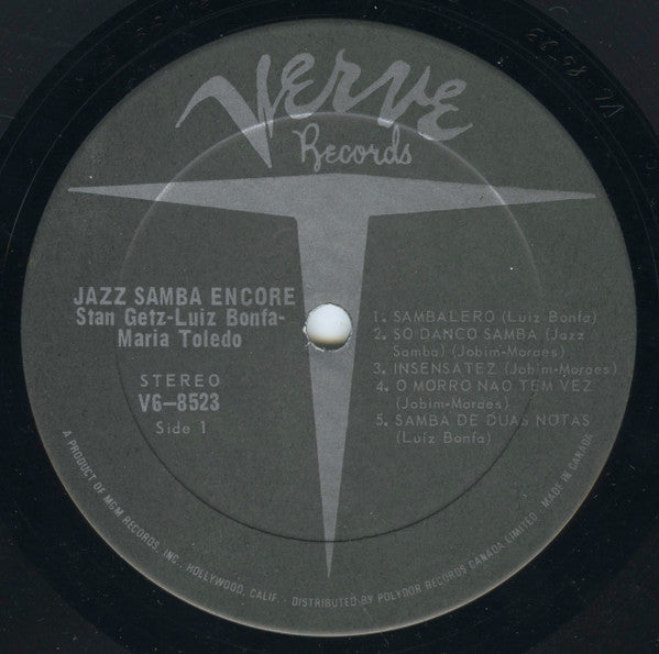 Stan Getz / Luiz Bonfá – Jazz Samba Encore! - Rare, 1973 Verve Pressing! VinylPursuit.com