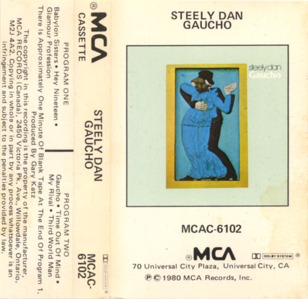 Steely Dan – Gaucho - 1980, Cassette VinylPursuit.com